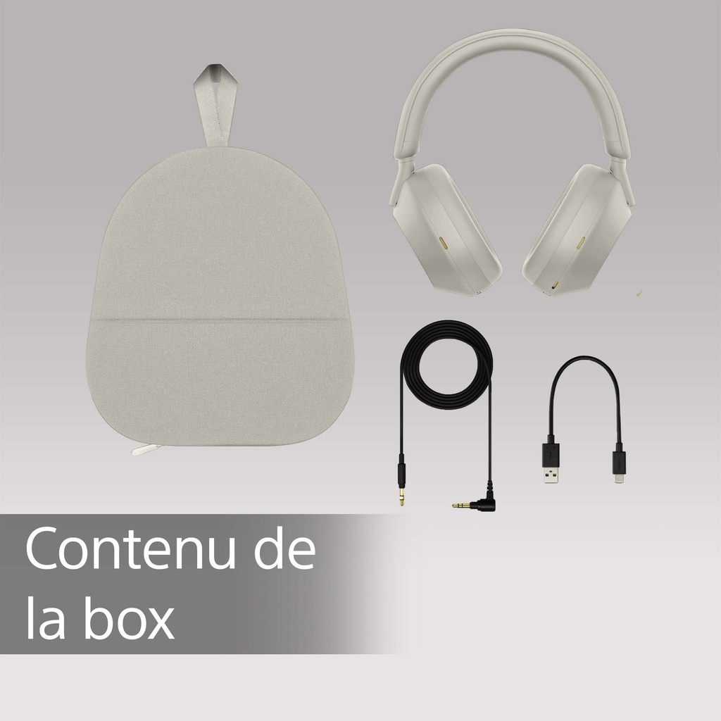 Sony WH-1000XM5 Argent Casque sans fil à réduction de bruit