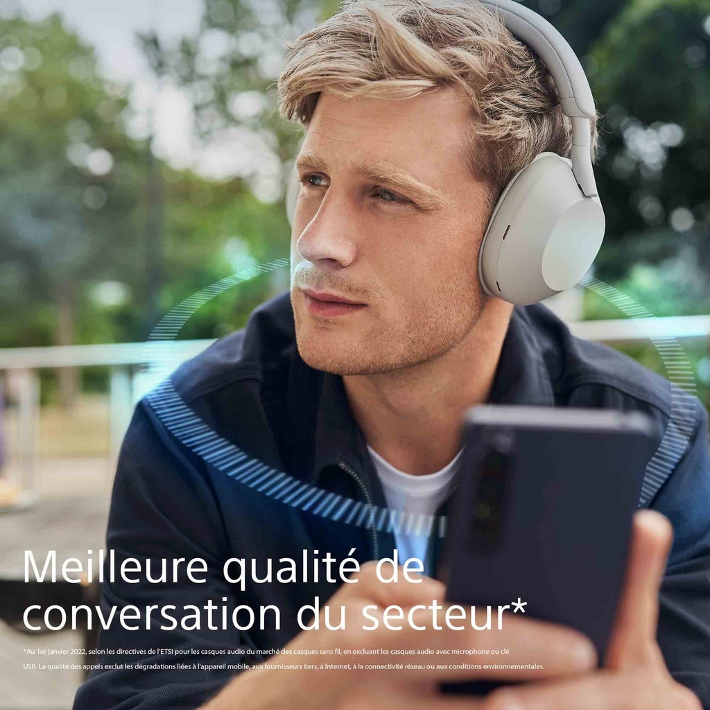 Sony WH-1000XM5 Argent Casque sans fil à réduction de bruit