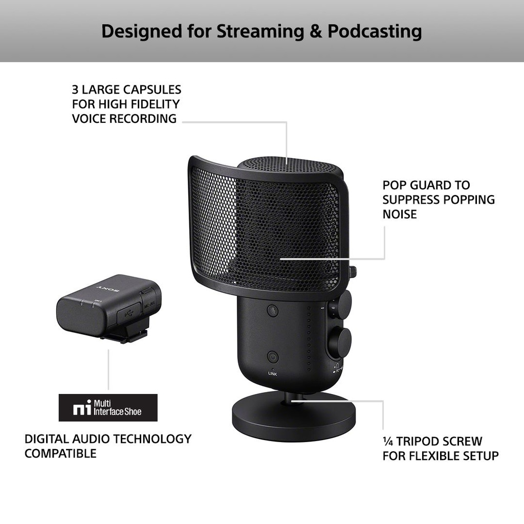 Sony ECM-S1 Microphone de streaming sans fil